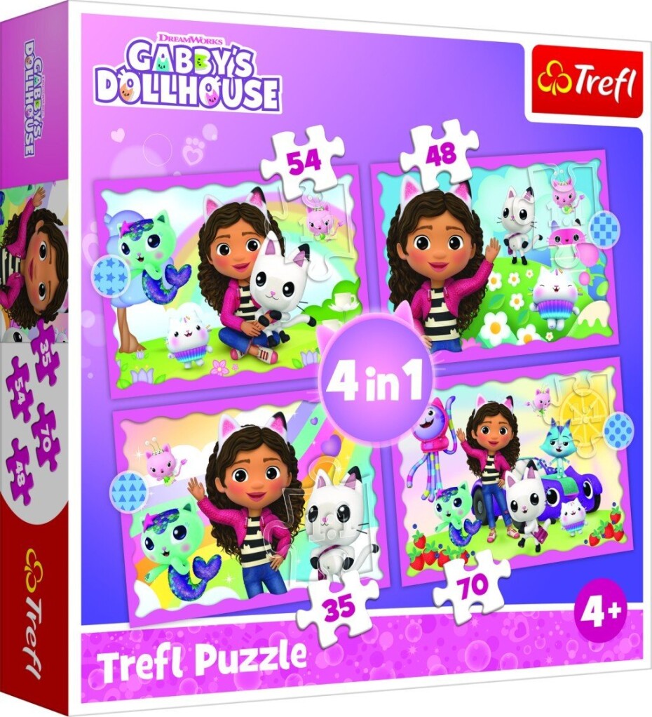 Puzzle Gábinin kouzelný domek 4v1 (35,48,54,70 dílků) - Trigano - main (0)