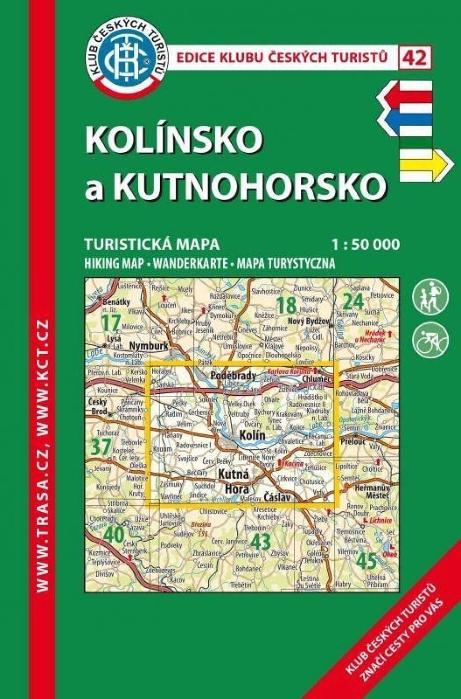 KČT 42 Kolínsko a Kutnohorsko 1:50 000 Turistická mapa, 7.  vydání - main (0)