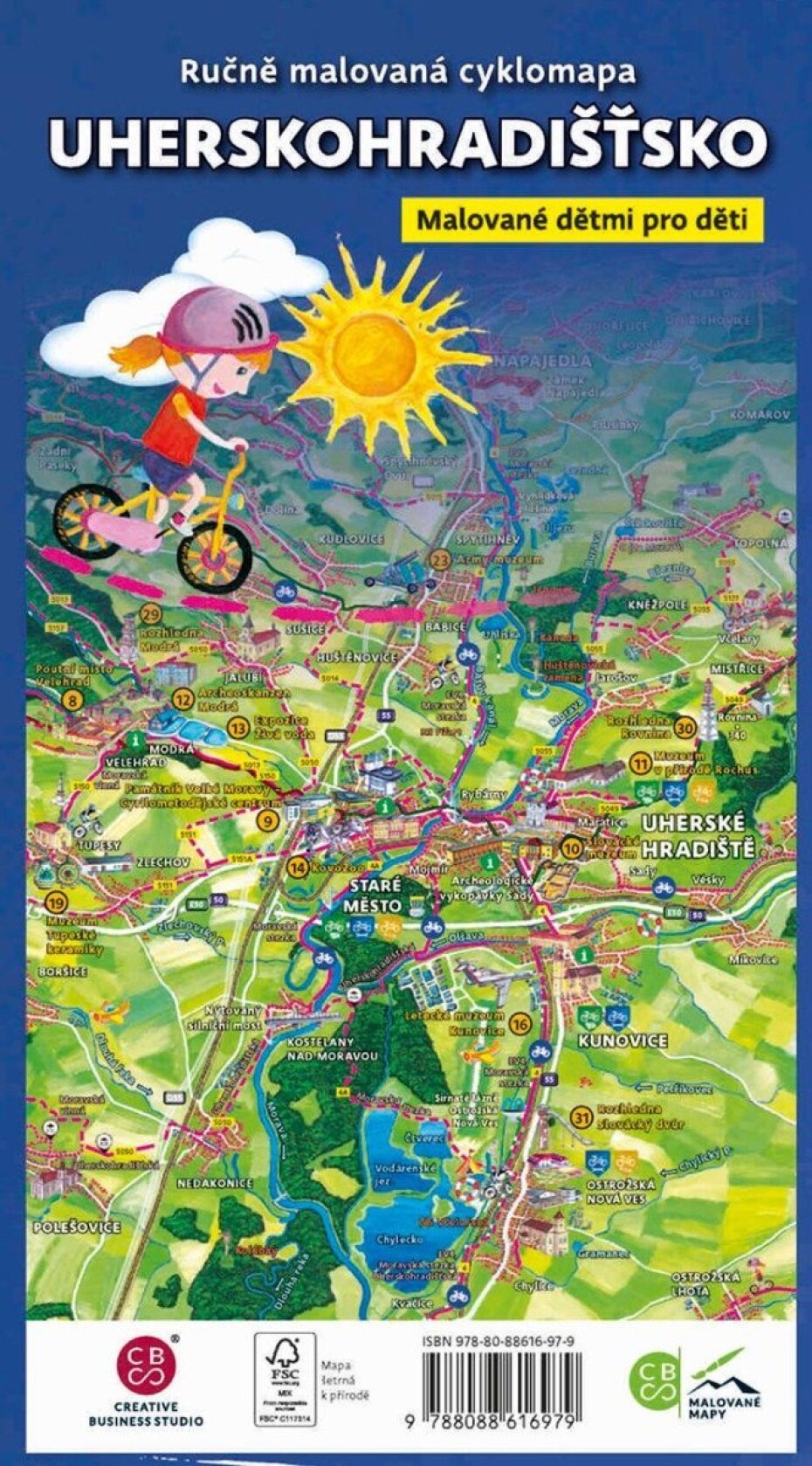 Uherskohradišťsko dětem - Ručně malovaná cyklomapa - main (0)