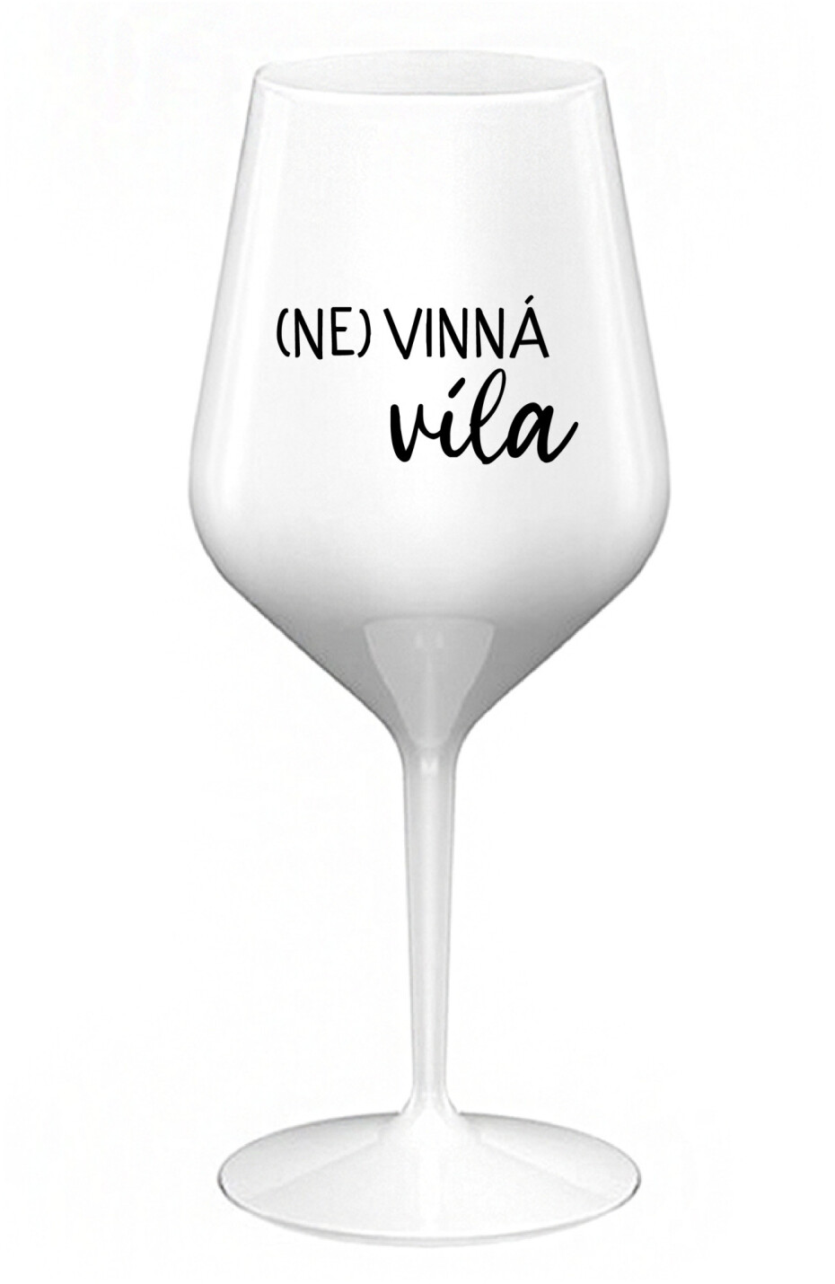 (NE)VINNÁ VÍLA - bílá nerozbitná sklenice na víno 470 ml - main (0)
