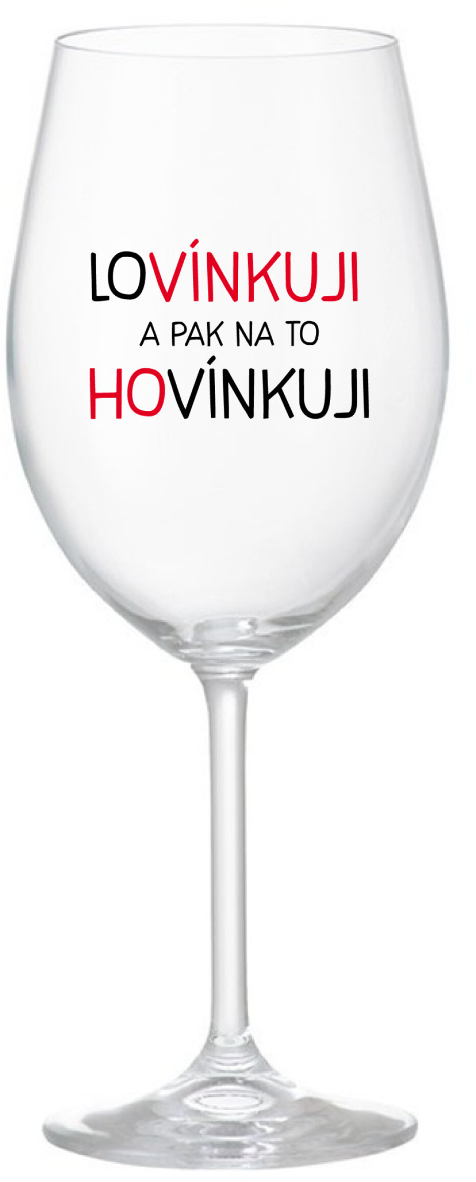 LOVÍNKUJI A PAK NA TO HOVÍNKUJI - čirá sklenice na víno 350 ml - main (0)