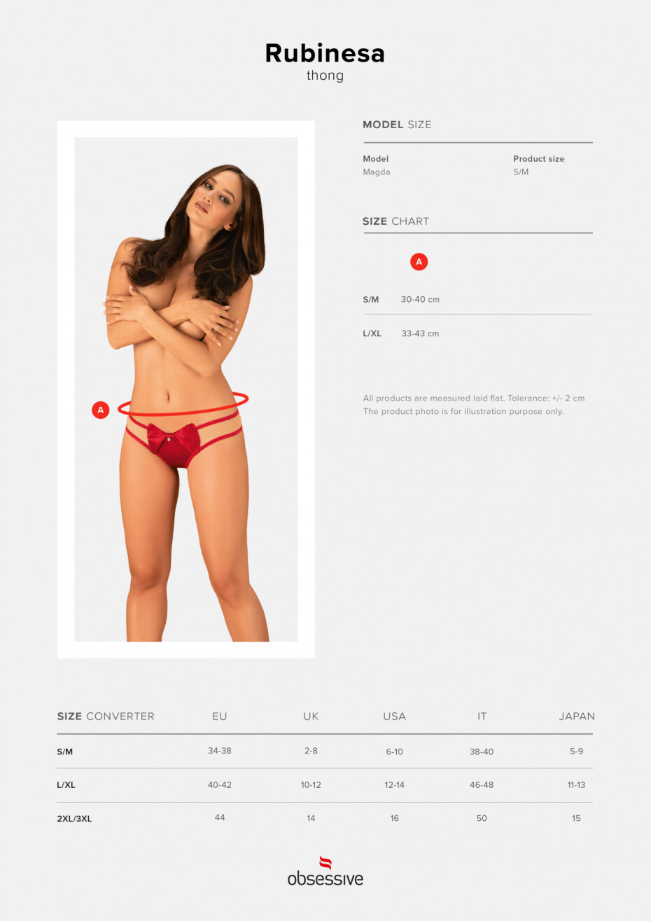 Sexy tanga Rubinesa thong - Obsessive červená S/M - main (2)