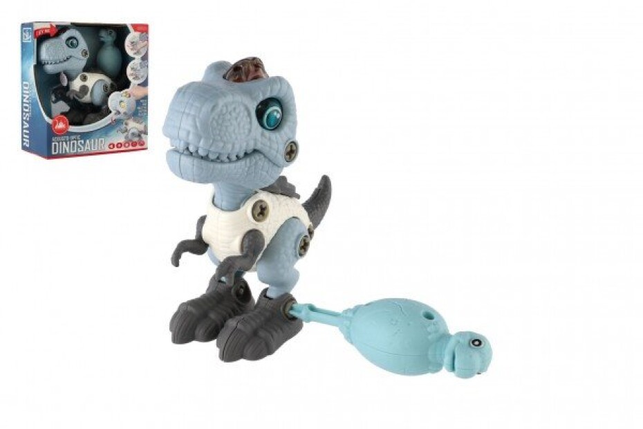 Dinosaurus šroubovací plast 12cm se šroubovákem na baterie se světle se zvukem v krabičce 15x16x7cm - main (0)