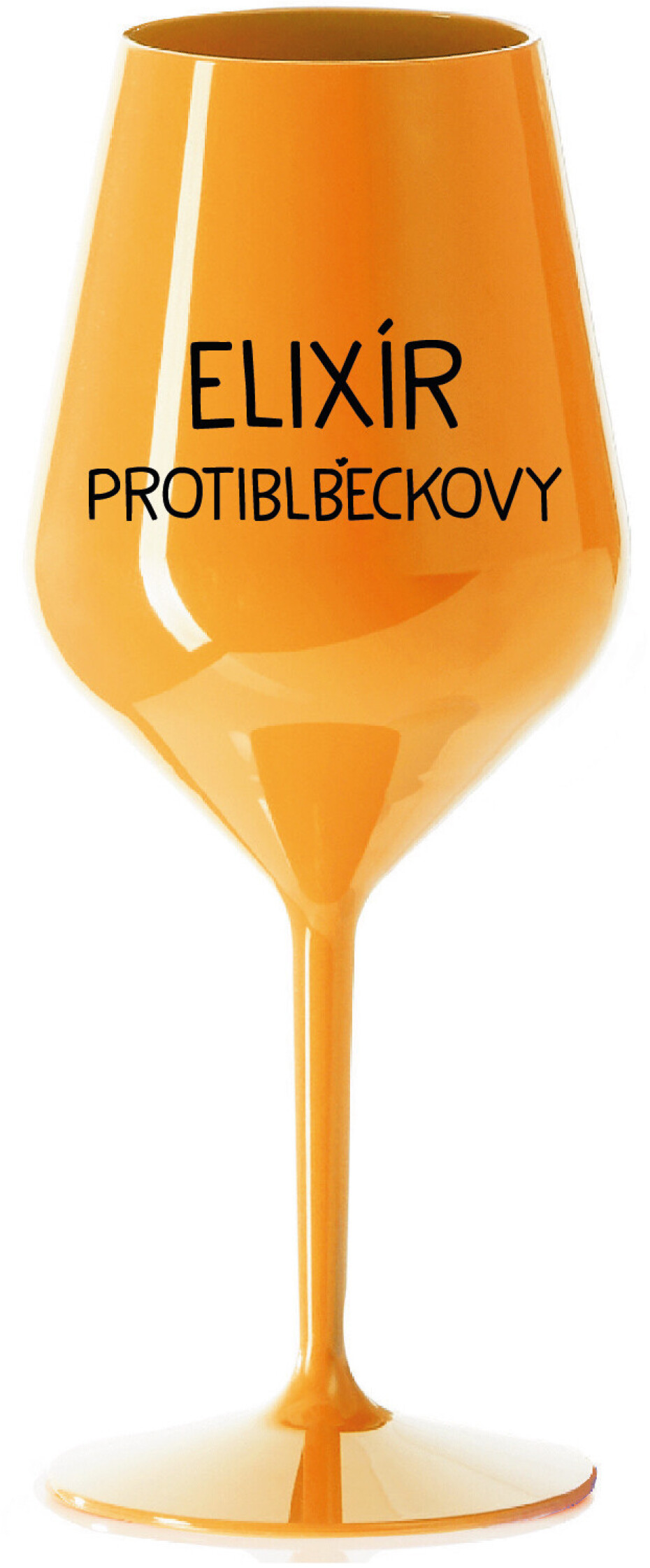 ELIXÍR PROTIBLBEČKOVÝ - oranžová nerozbitná sklenice na víno 470 ml - main (0)