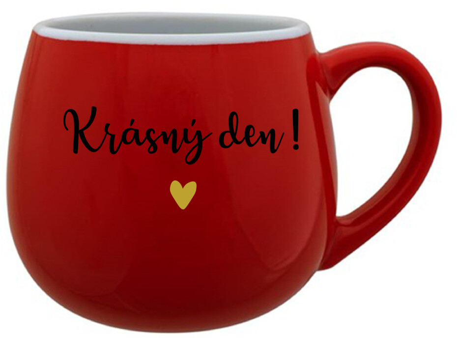 KRÁSNÝ DEN! - červený keramický hrníček 300 ml - main (0)