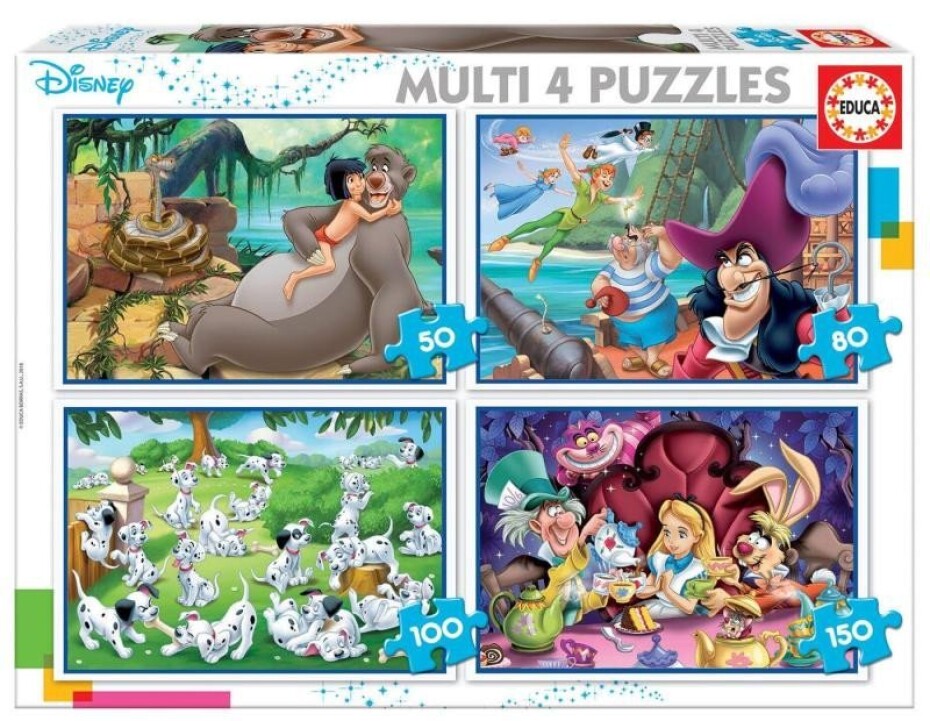Puzzle Disney pohádky 4v1 (50,80,100,150 dílků) - main (0)
