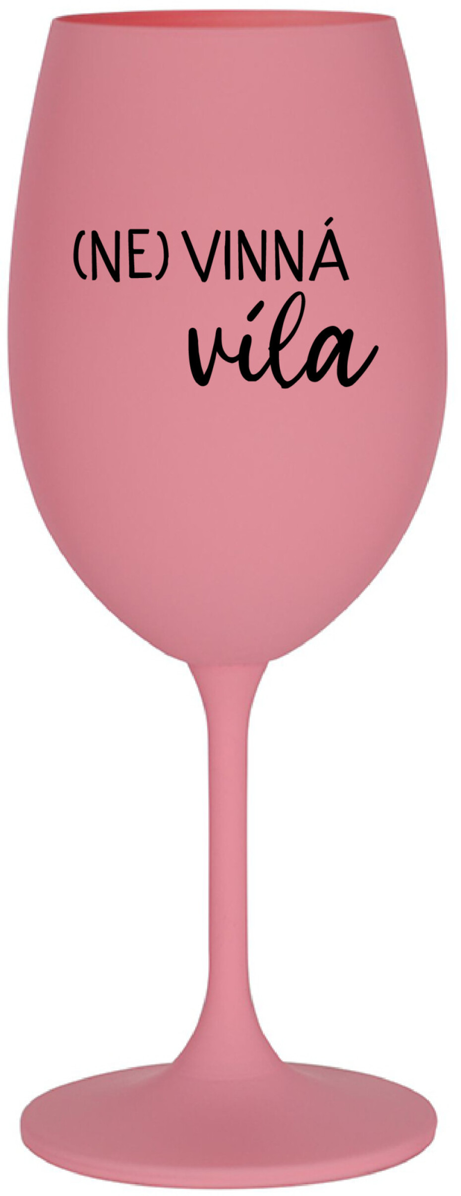 (NE)VINNÁ VÍLA - růžová sklenice na víno 350 ml - main (0)