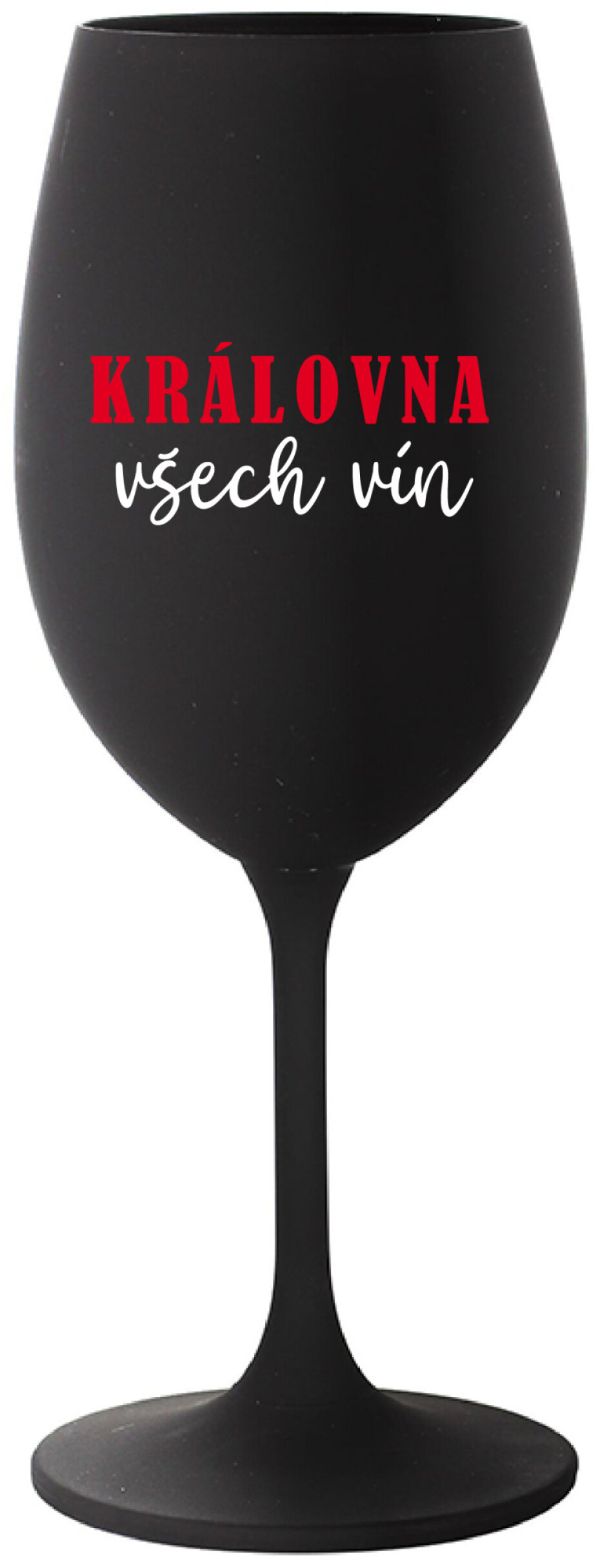 KRÁLOVNA VŠECH VÍN - černá sklenice na víno 350 ml - main (0)