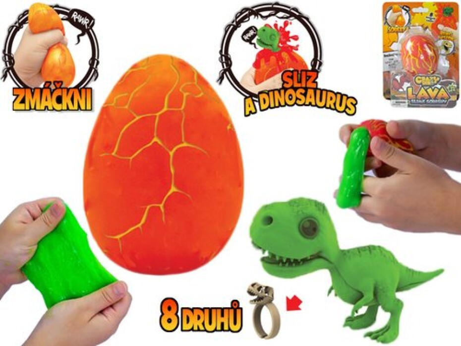 Crazy Dino vejce se slizem, dinosaurem a prstýnkem - main (0)