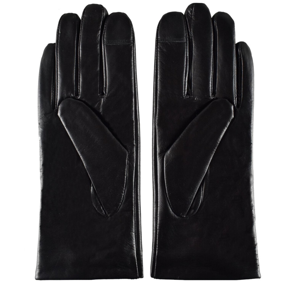 Semiline Dámské kožené antibakteriální rukavice P8206 Black L - main (0)