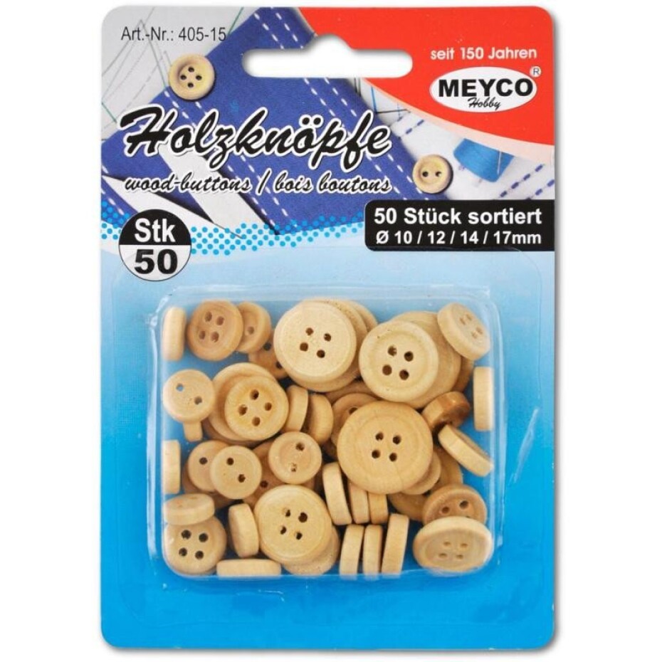 Dřevěné knoflíky sada 50 ks - main (0)