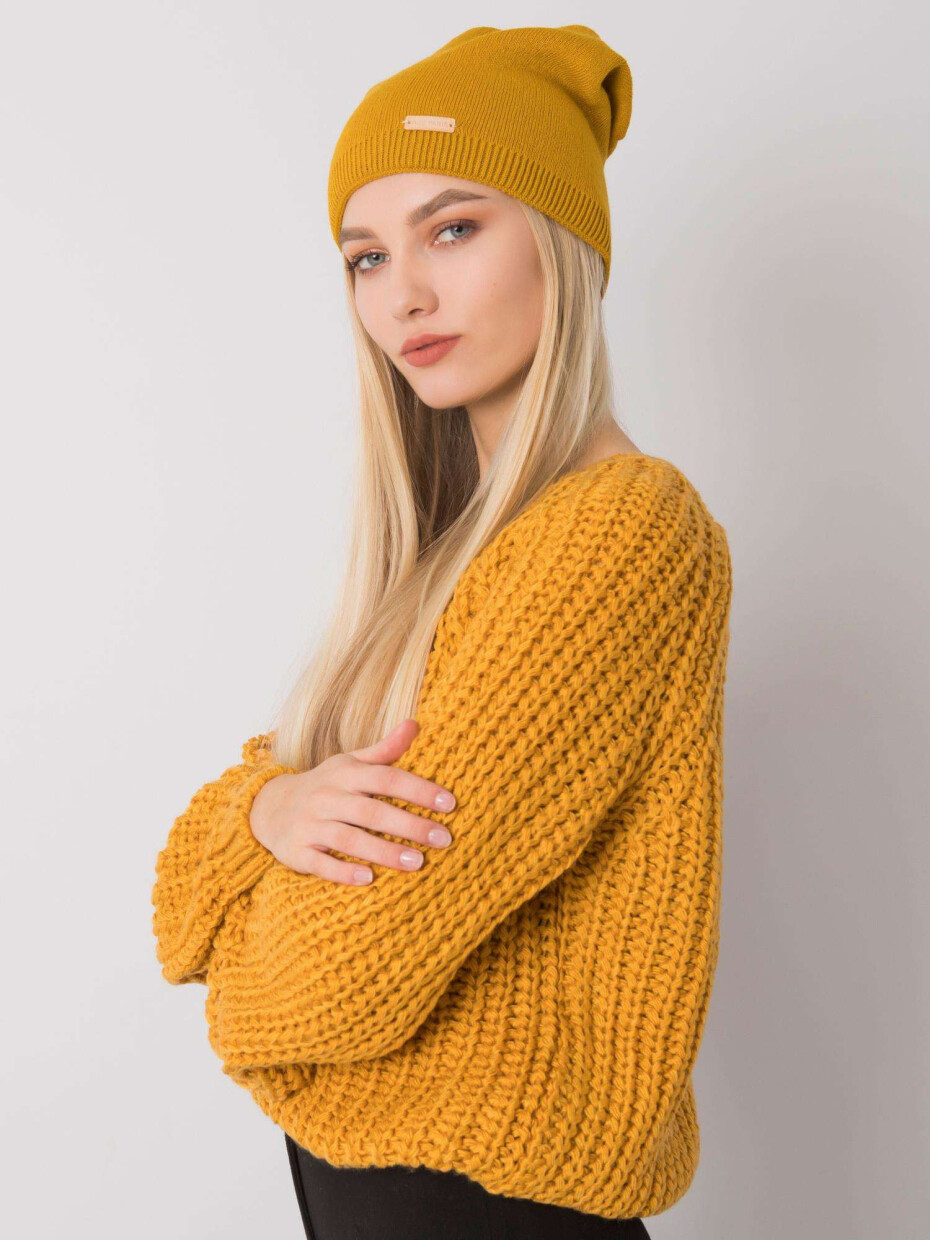 Dámská čepice JK CZ 30 cap.40P tmavě žlutá jedna velikost - main (1)