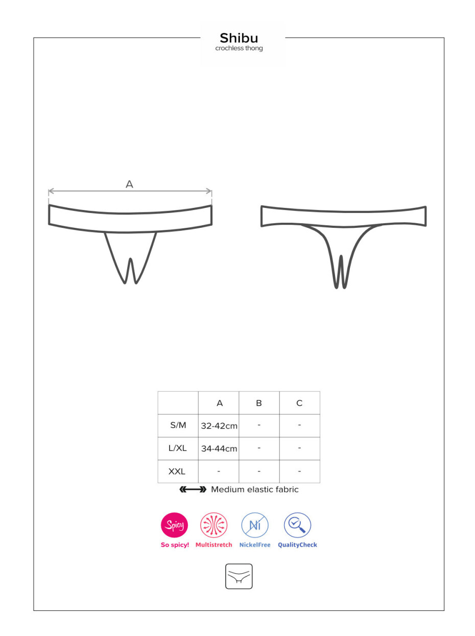 Žhavá tanga Shibu crotchless thong - Obsessive černá L/XL - main (2)