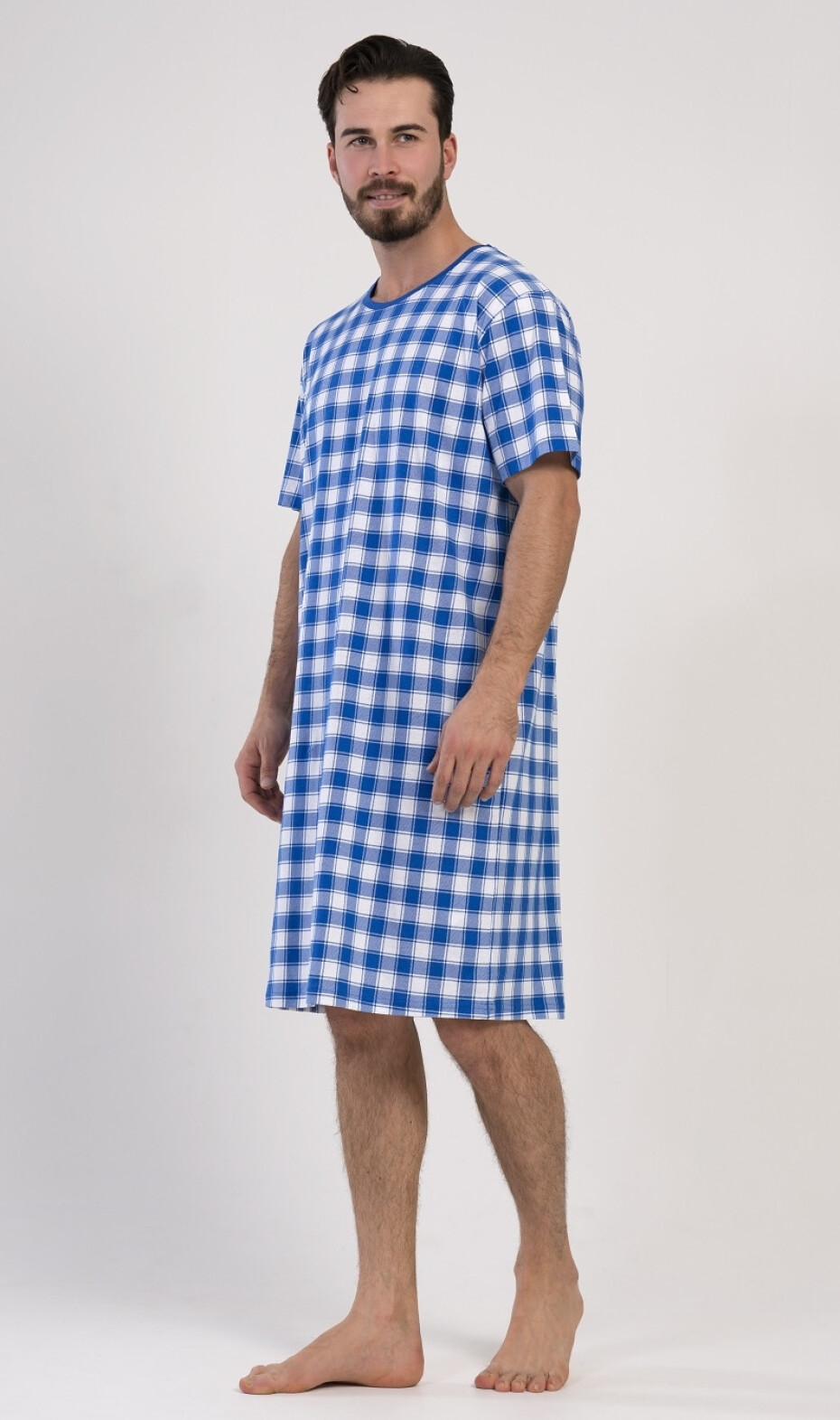 Pánská noční košile s krátkým rukávem Karlos modrá 2XL - main (4)