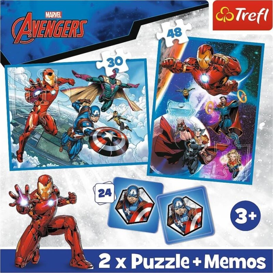 Trefl Puzzle Avengers: Hrdinové v akci / 30+48 dílků+pexeso - main (0)