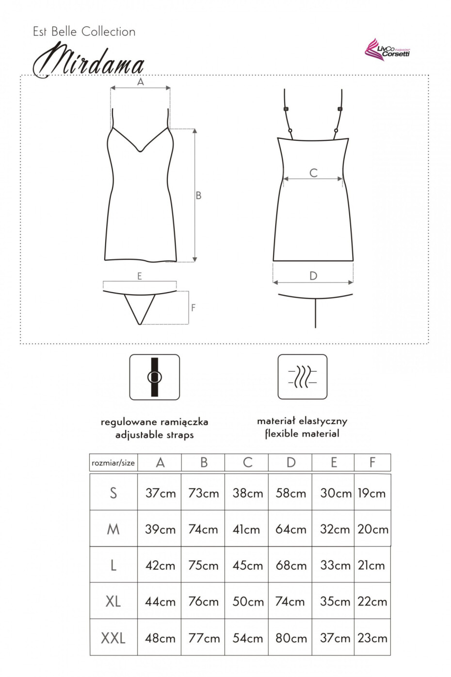 Mirdama Černá košilka + tanga ZDARMA! - LivCo Corsetti S - main (5)