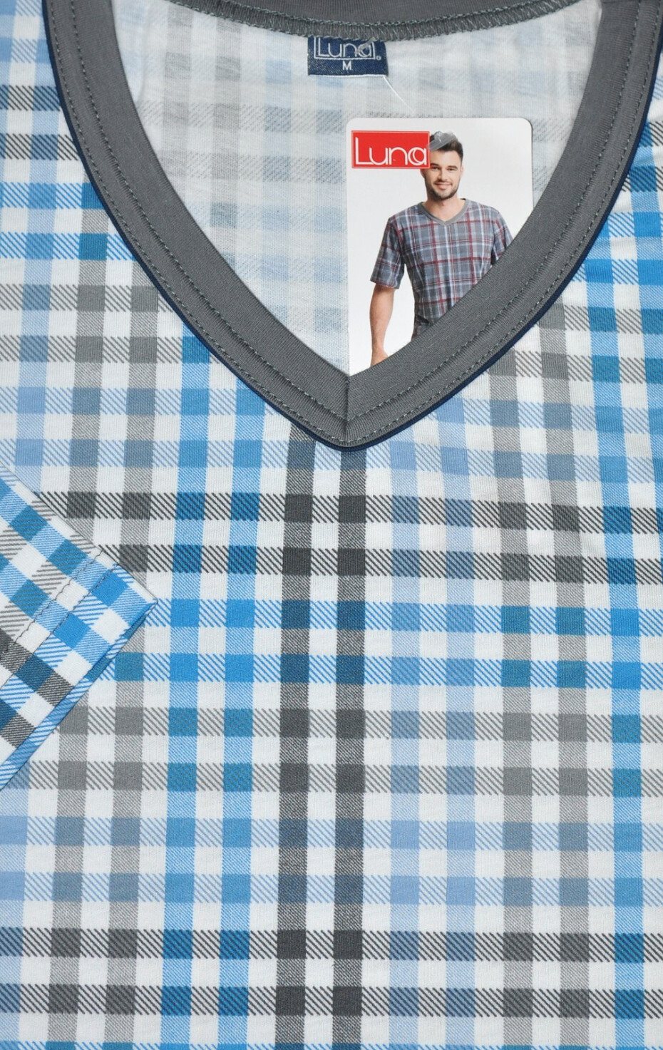 Pánské pyžamo Luna 793 M-2XL kr/r modrá M - main (8)