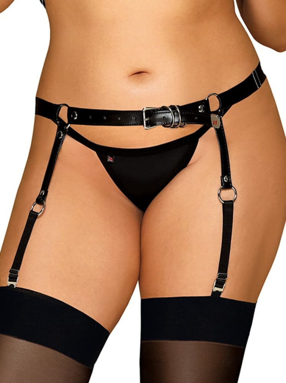 Svůdný podvazkový pás A756 Garter Belt - Obsessive černá XL/XXL - main (3)