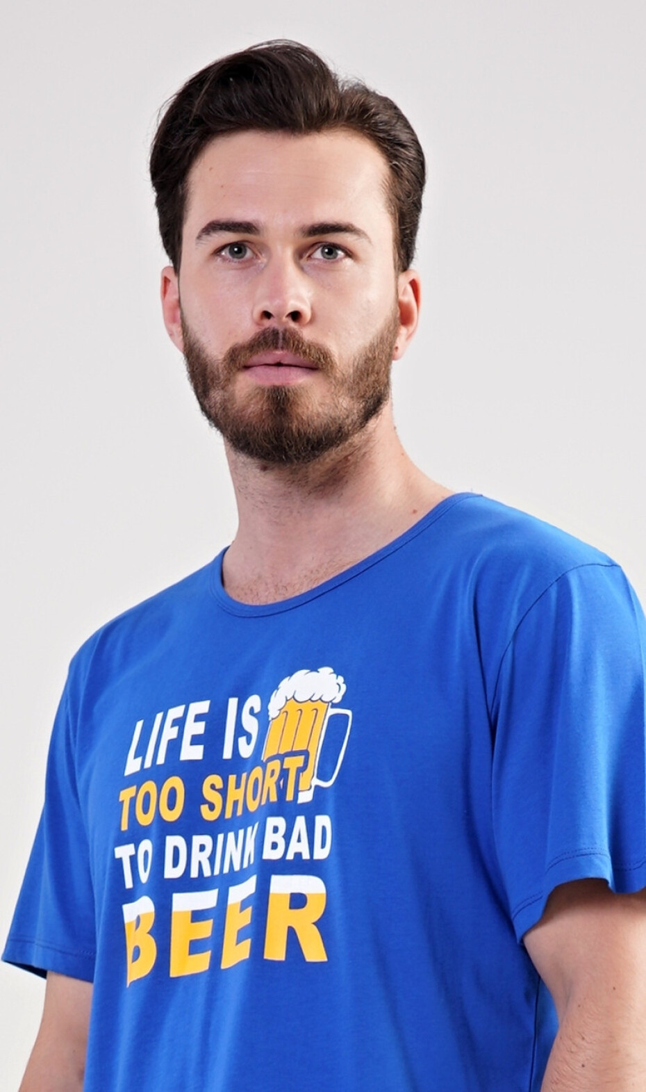 Pánské pyžamo šortky Life is beer modrá XL - main (0)