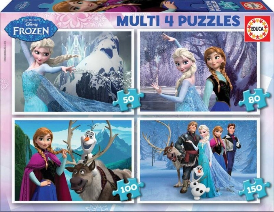 Puzzle Ledové království 4v1 (50,80,100,150 dílků) - main (0)