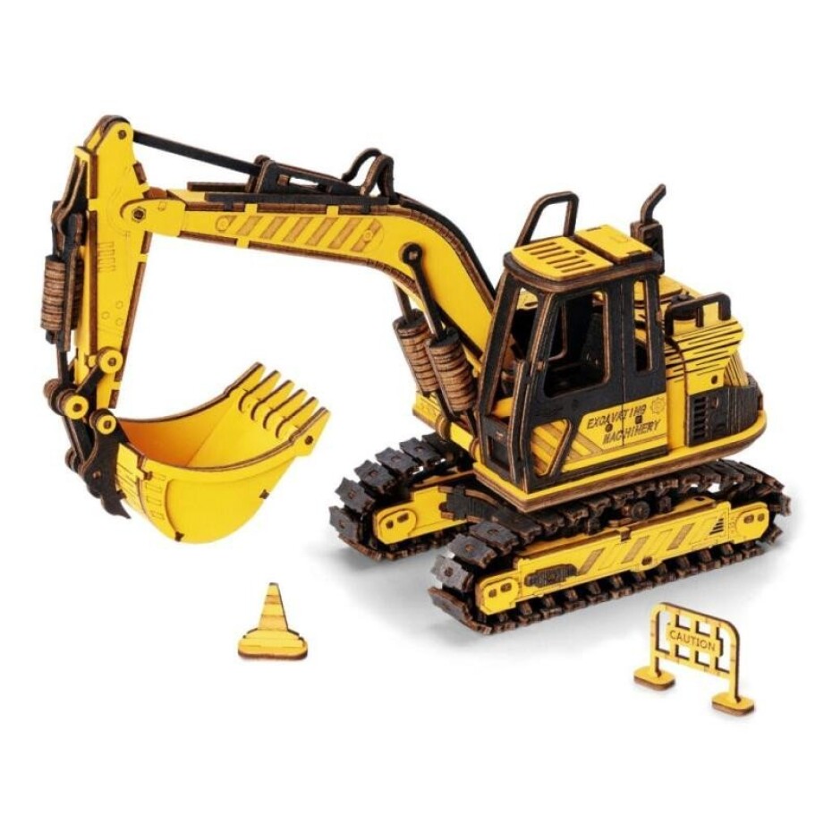 Puzzle 3D Bagr/395 dílků, dřevěné - main (0)