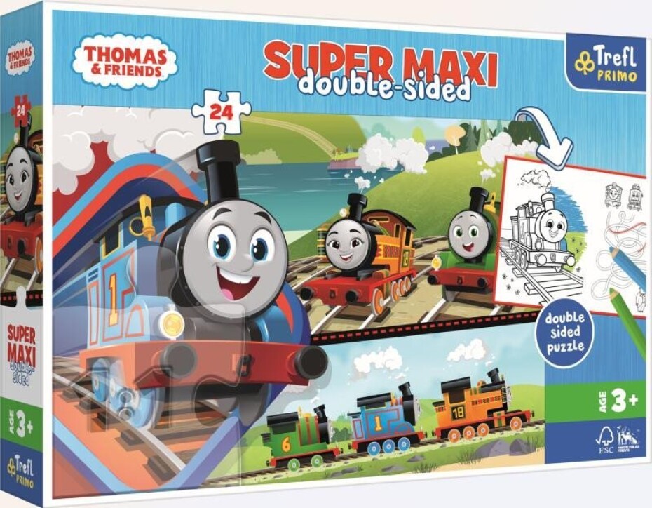 Trefl Puzzle Mašinka Tomáš s přáteli Super maxi 24 dílků - oboustranné - main (0)