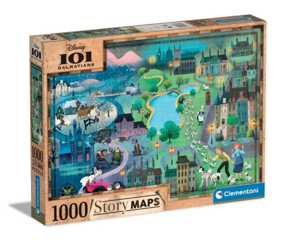 Puzzle Disney mapa 101 Dalmatinů 1000 dílků - main (0)