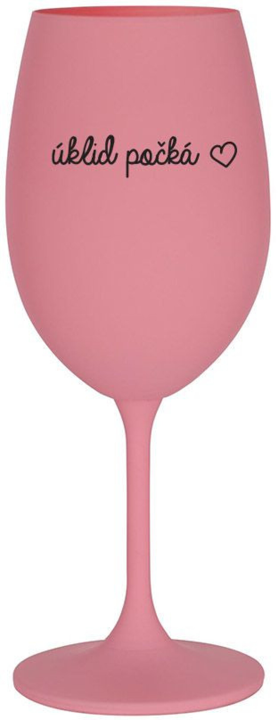 ÚKLID POČKÁ - růžová sklenice na víno 350 ml - main (0)