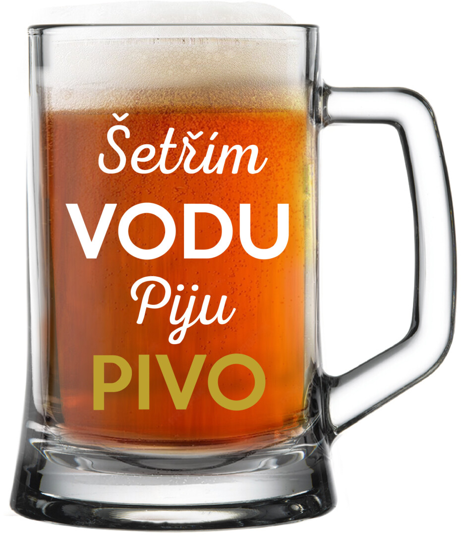 ŠETŘÍM VODU, PIJU PIVO - pivní sklenice 0,5 l - main (0)