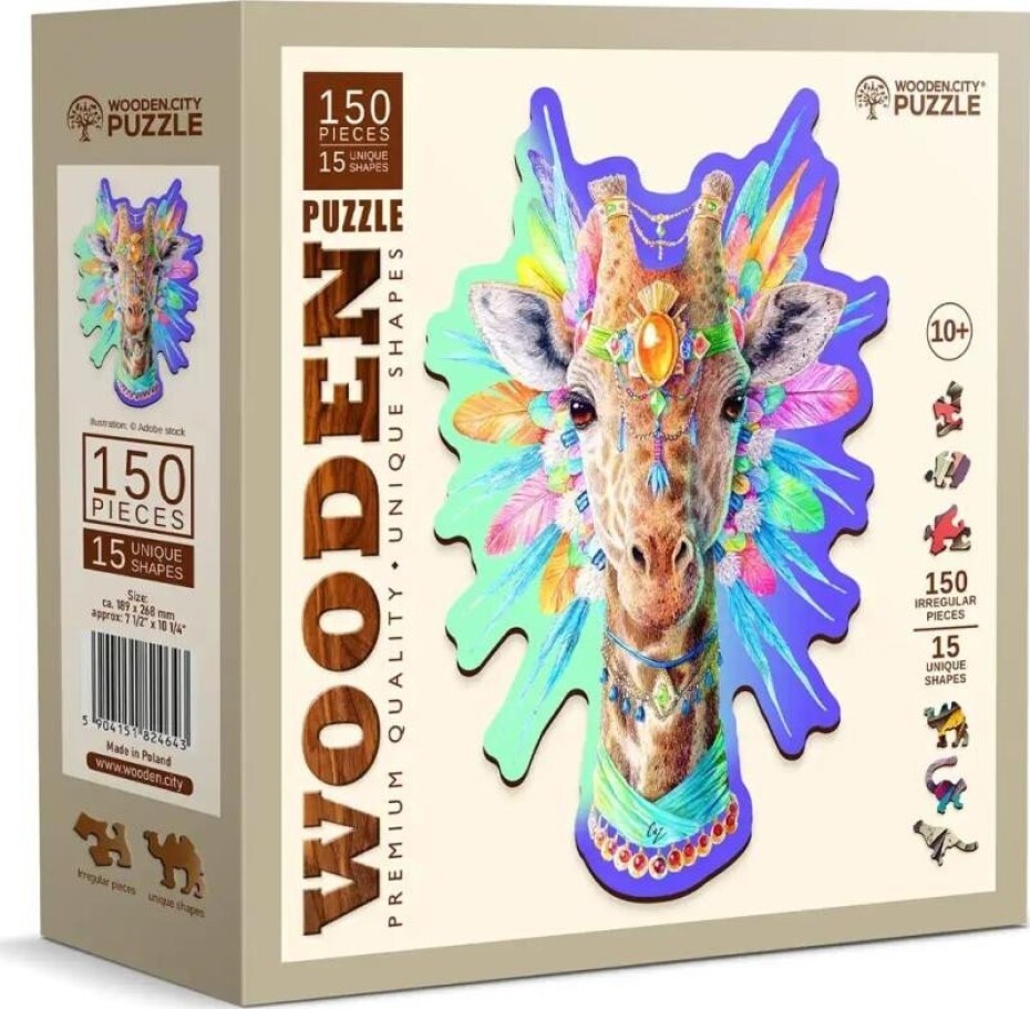 Dřevěné puzzle Elegantní žirafa 150 dílků - main (0)