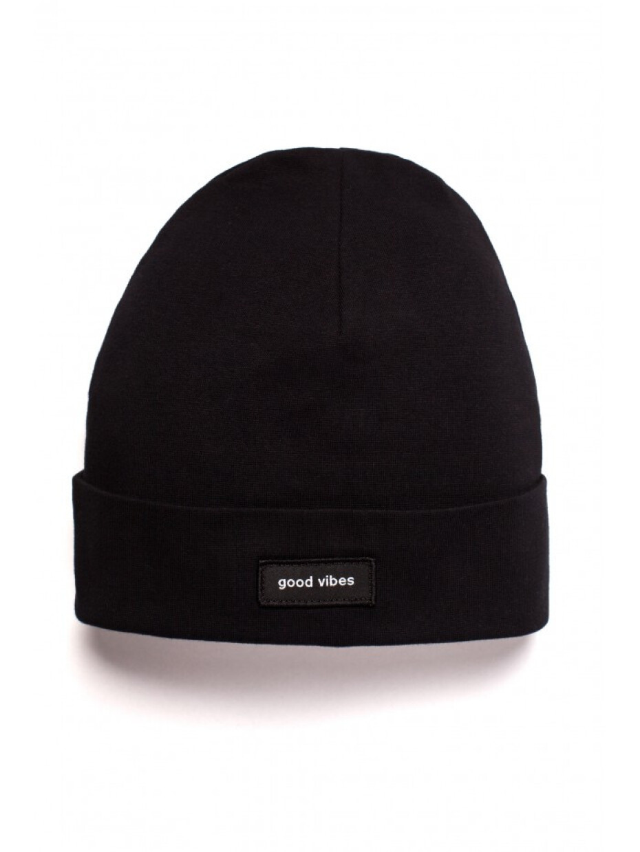M624 Unisex čepice s nápisem "GOOD VIBES" - černá EU UNI - main (1)