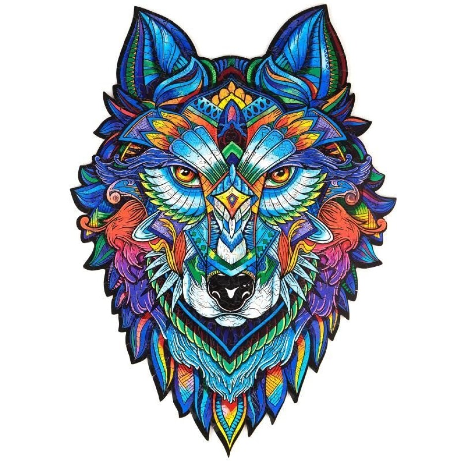 Unidragon dřevěné puzzle - Vlk velikost L, 1.  vydání - main (0)