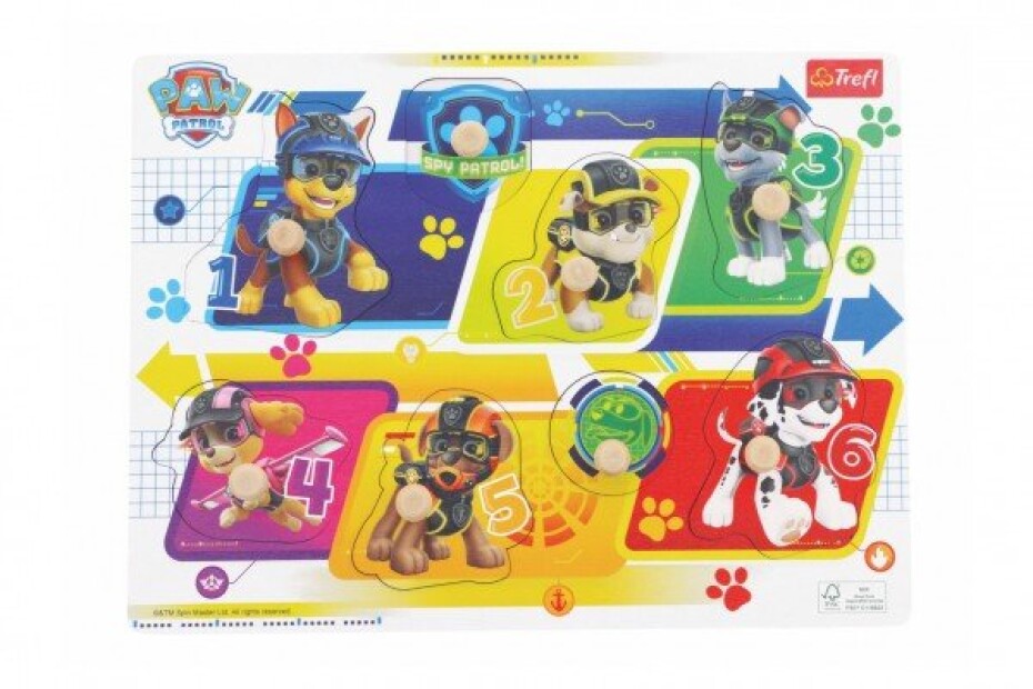 Vkládačka/Puzzle deskové obrysové dřevěné Tlapková patrola/Paw Patrol ve fólii 30x22cm 18m+ - main (0)