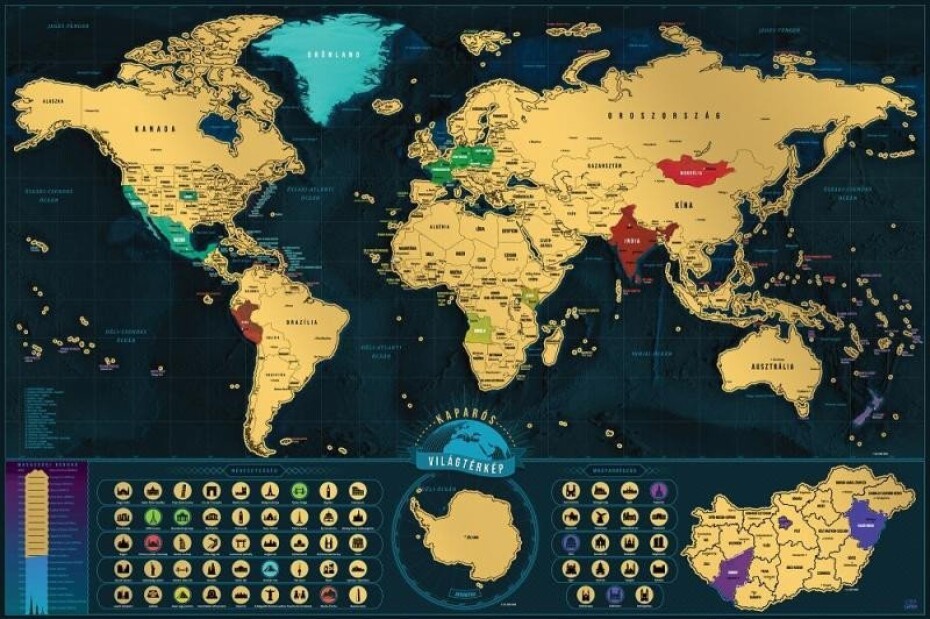 Stírací mapa světa - maďarská verze - main (0)
