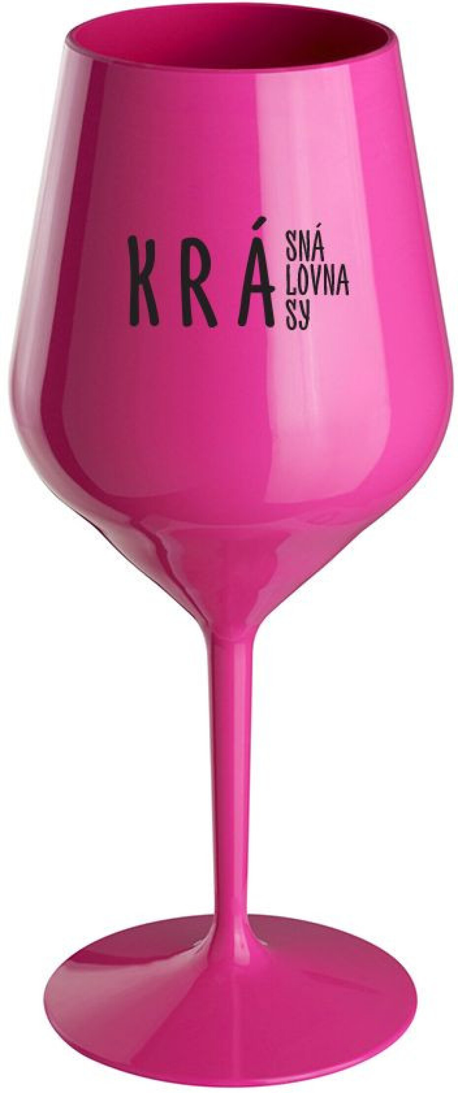 KRÁSNÁ KRÁLOVNA KRÁSY - růžová nerozbitná sklenice na víno 470 ml - main (0)