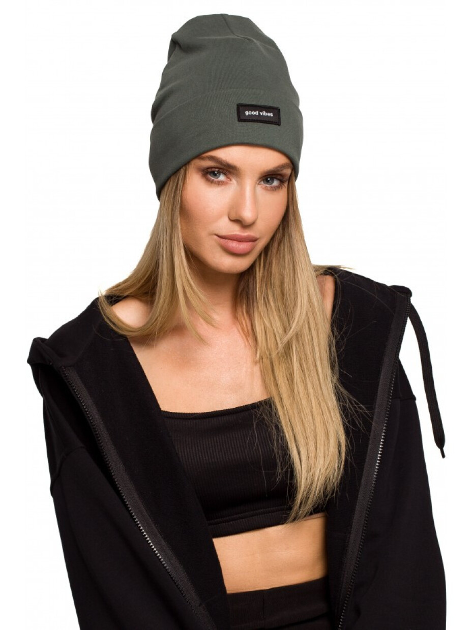 M624 Unisex čepice s kšiltem a odznakem "GOOD VIBES" - vojenská zelená EU UNI - main (2)