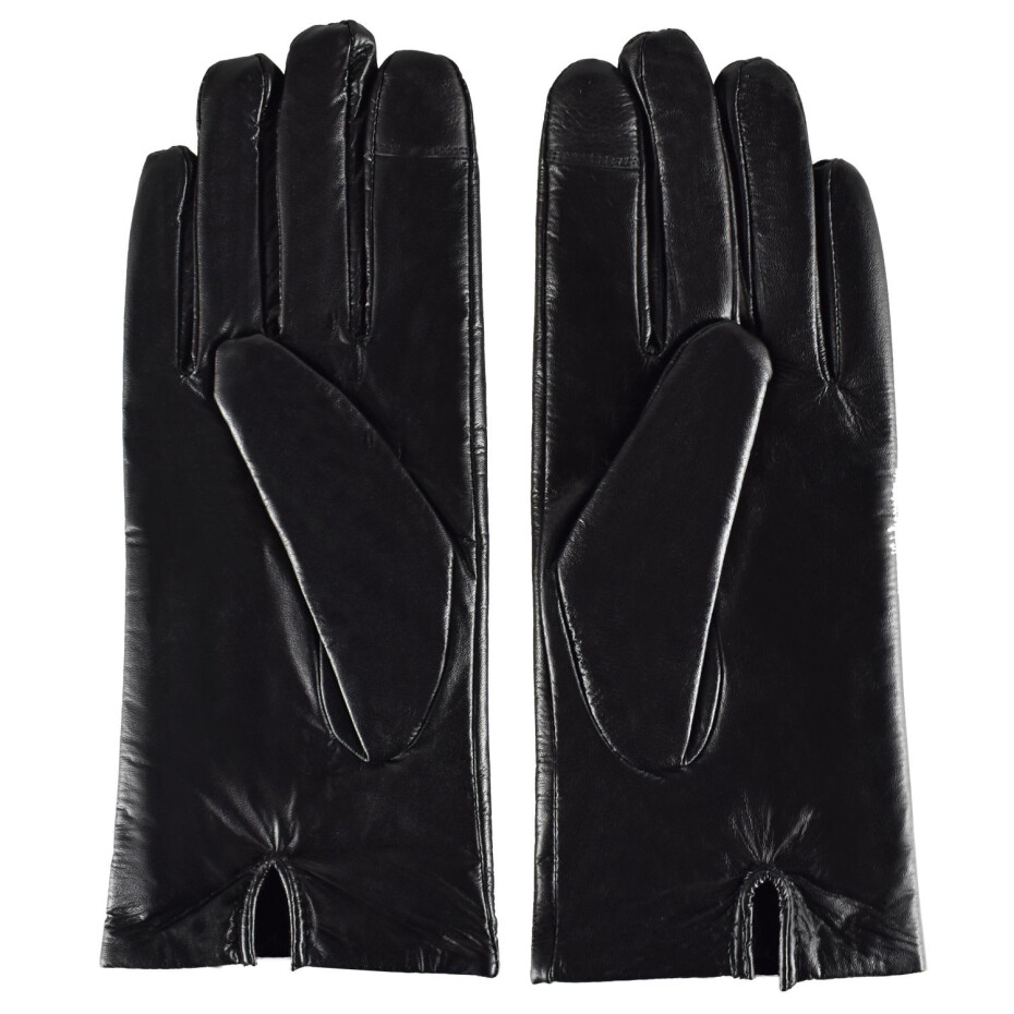 Semiline Dámské kožené antibakteriální rukavice P8209 Black S - main (3)