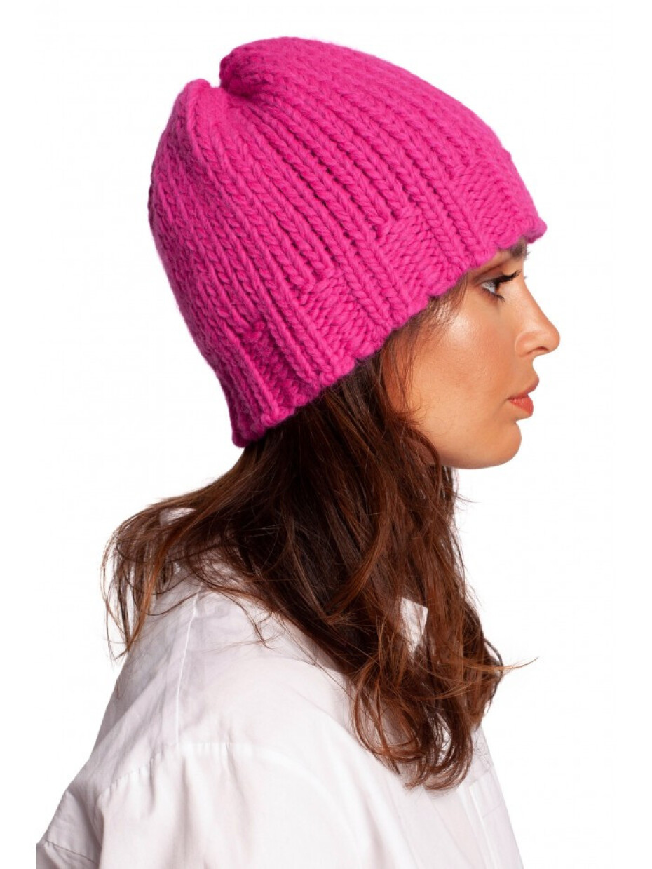 BK100 Čepice Beanie s žebrovaným lemem - růžová EU UNI - main (1)