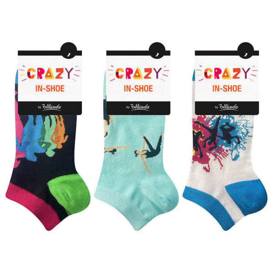 Zábavné nízké crazy ponožky unisex v setu 3 páry CRAZY IN-SHOE SOCKS 3x - BELLINDA - modrá 35 - 38 - main (1)