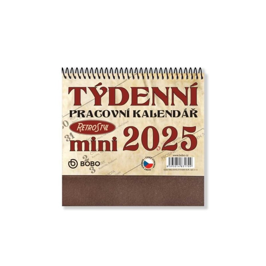 BOBO Pracovní kalendář MINI Retro 2025 - main (0)