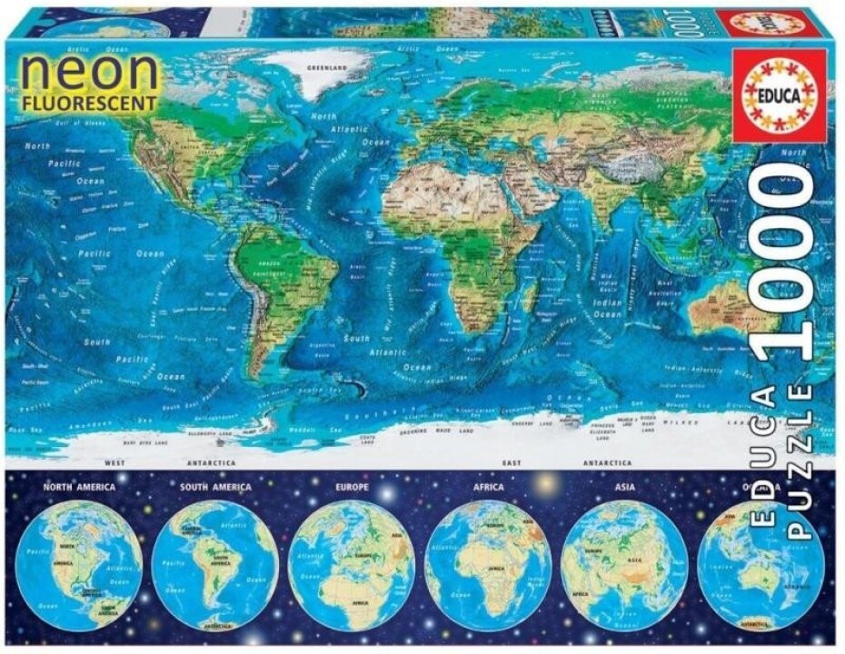 Puzzle svítící Mapa světa 1000 dílků - main (0)