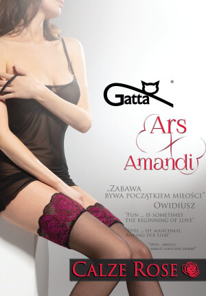 Product detail of Dámské samodržící punčochy Ars Amandi Calze Rose 15den Černá s růžovou - Gatta černá s růžovou 1-2