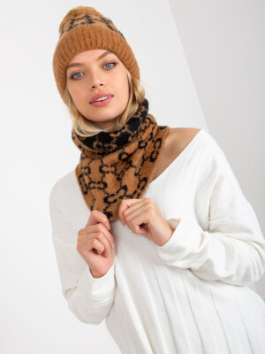 Product detail of Dámský velbloudí a černý vzorovaný nákrčník JEDNA VELIKOST