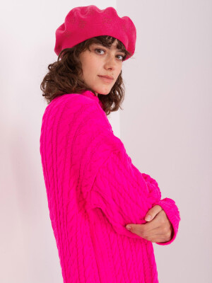 Product detail of Fuchsiový baret s kašmírem Velikost: JEDNA VELIKOST