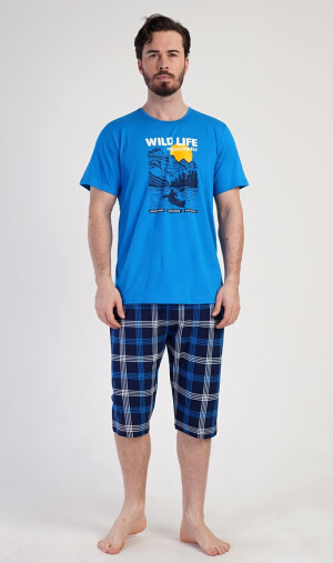 Product detail of Pánské pyžamo kapri Wild life modrá 1XL