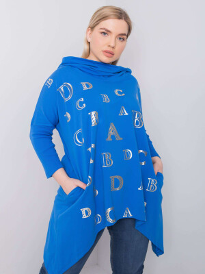 Product detail of Tmavě modrá mikina s oversized potiskem JEDNA VELIKOST