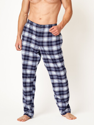 Product detail of Pánské pyžamové kalhoty Key MHT 412 B24 M-2XL tmavě modrá - mřížka XXL