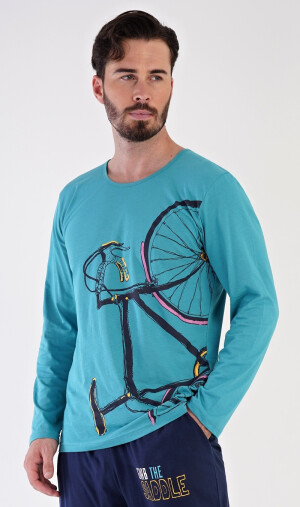 Product detail of Pánské pyžamo dlouhé Dominik mentolová XXL
