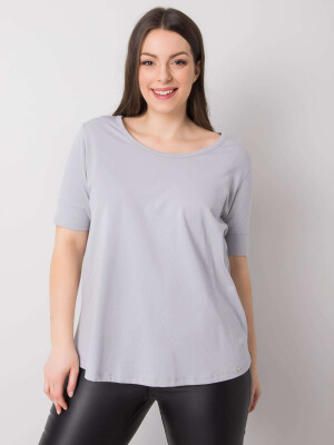 Product detail of Světle šedé bavlněné tričko pro ženy v oversize 4XL