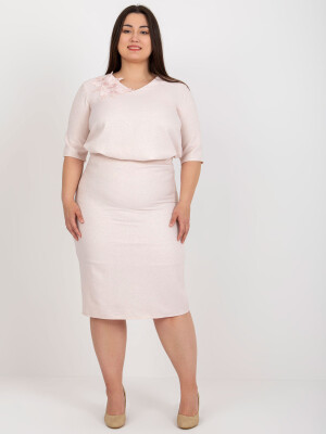 Product detail of Světle růžová plus size sukně ze sady Velikost: 44